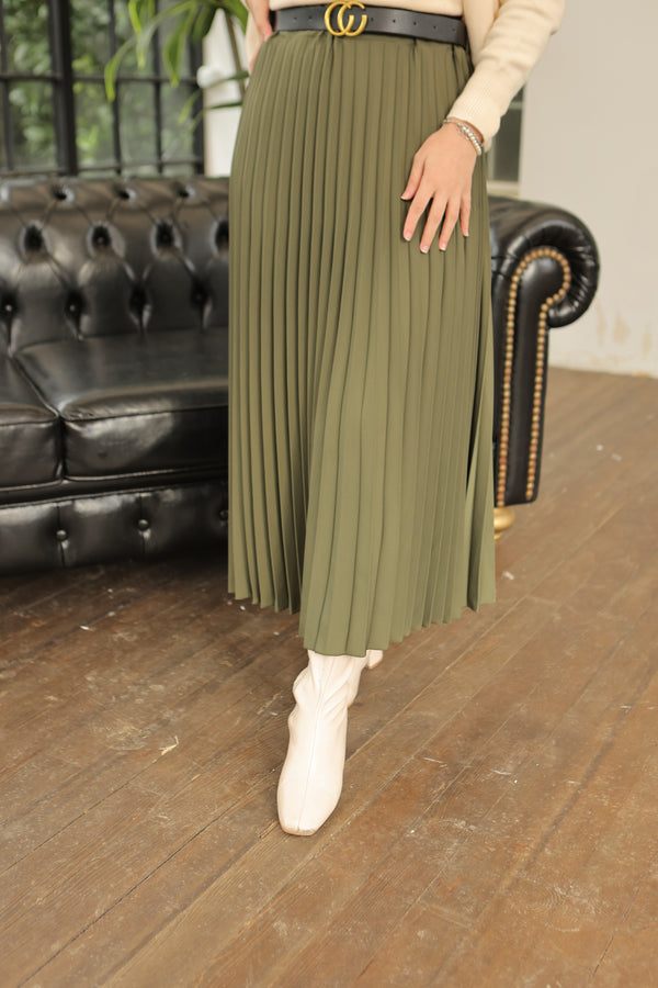DÜZ RENK PLİSELİ ETEK
