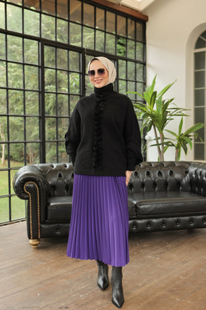 DÜZ RENK PLİSELİ ETEK