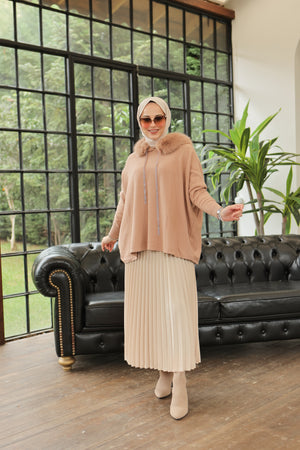 DÜZ RENK PLİSELİ ETEK