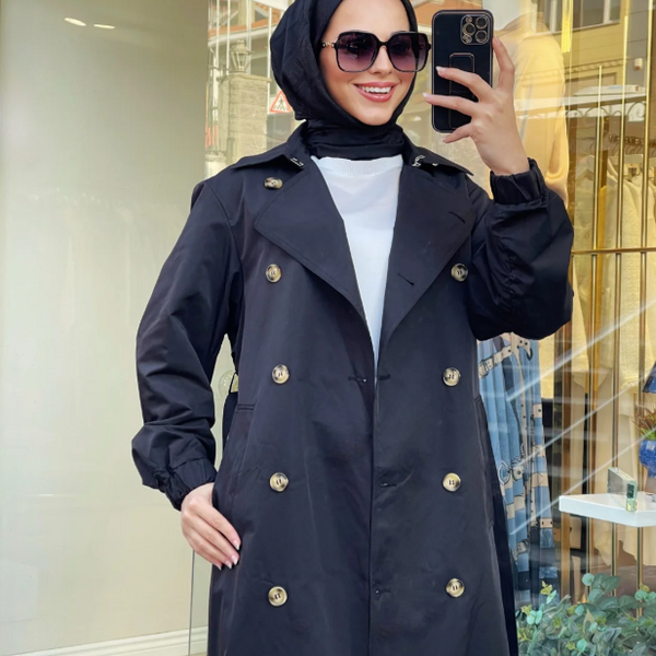 ÇİFT DÜĞMELİ TRENÇ