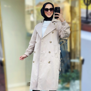 ÇİFT DÜĞMELİ TRENÇ