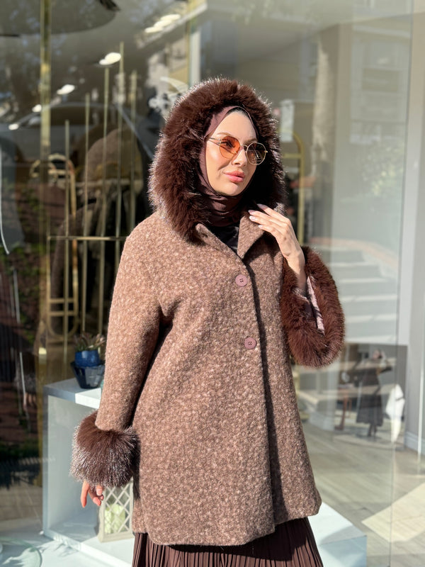 KÜRK DETAYLI İTHAL CEKET