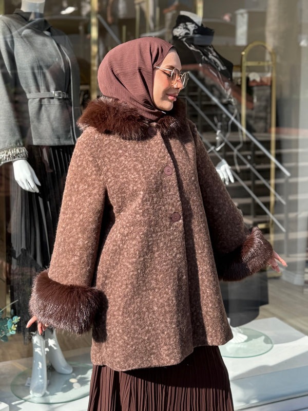 KÜRK DETAYLI İTHAL CEKET