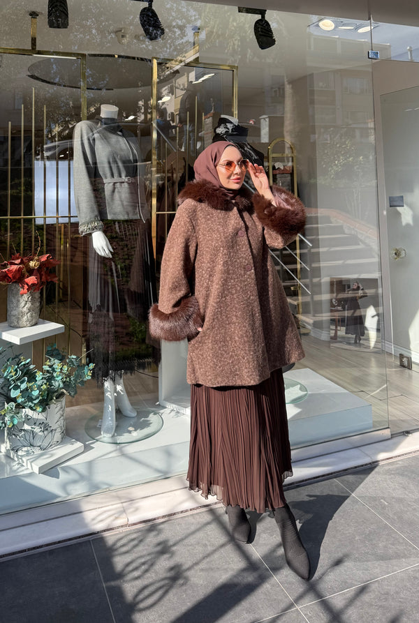 KÜRK DETAYLI İTHAL CEKET