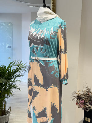 PALMİYE DESEN ELBİSE