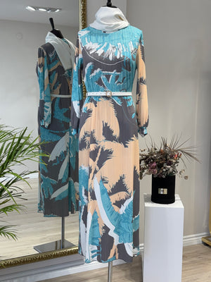 PALMİYE DESEN ELBİSE