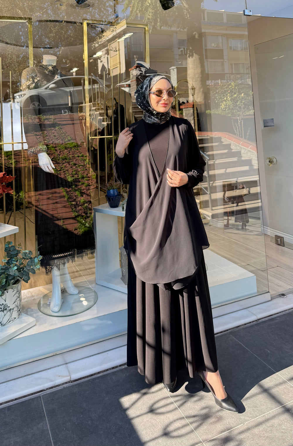 JARSE ŞİFON YELEKLİ ELBİSE