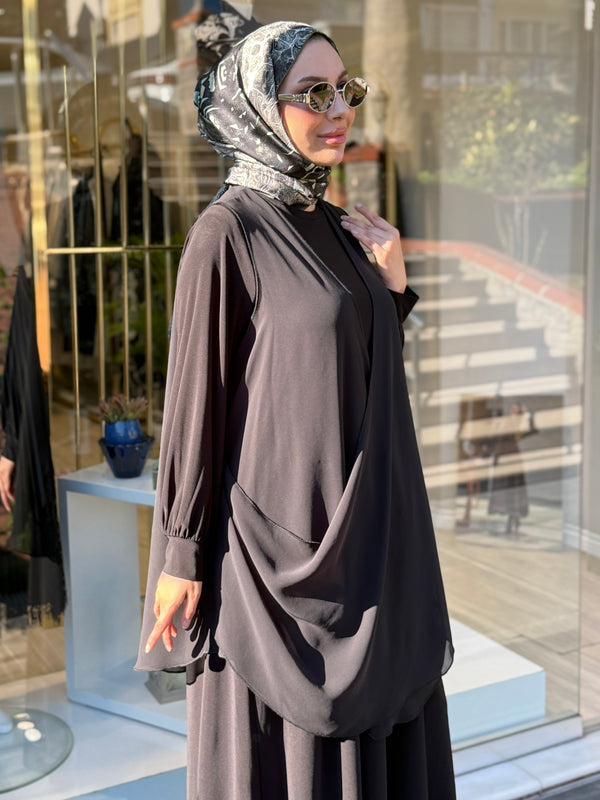 JARSE ŞİFON YELEKLİ ELBİSE