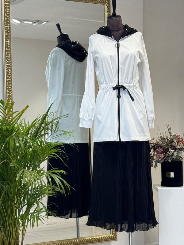 KAPŞONLU PAYETLİ CEKET