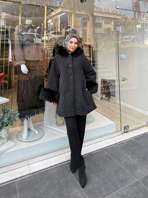 KÜRK DETAYLI İTHAL CEKET