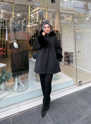 KÜRK DETAYLI İTHAL CEKET