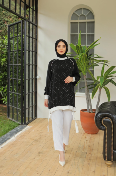 ÖNÜ TAŞLI KUPRA TUNİK