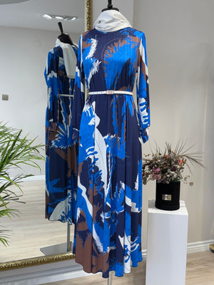 PALMİYE DESEN ELBİSE