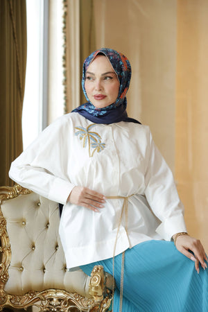 ŞİFON KROŞKİ PLİSELİ ETEK