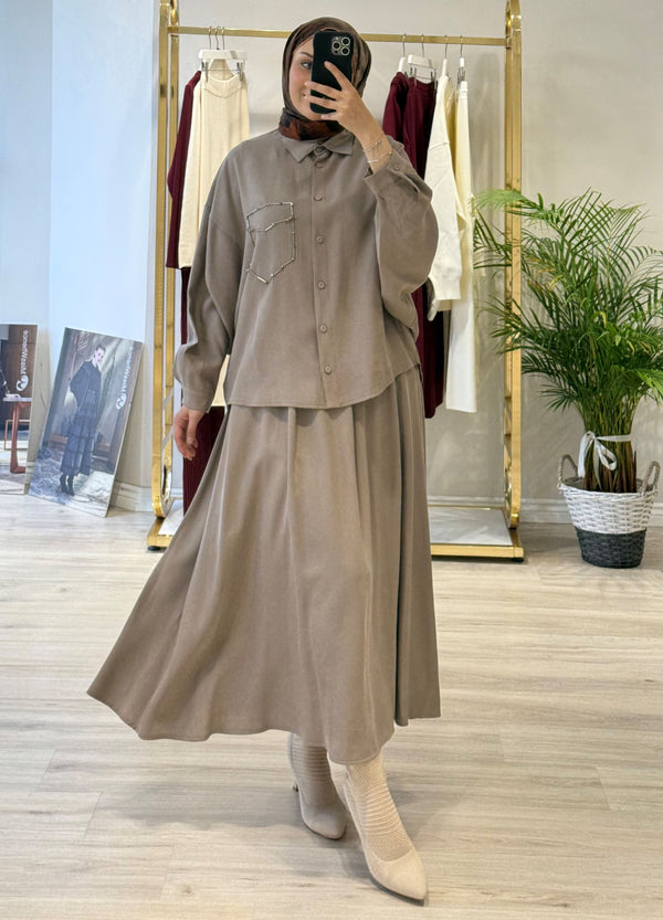 TUNİĞİ BONCUK İŞLEMELİ TAKIM