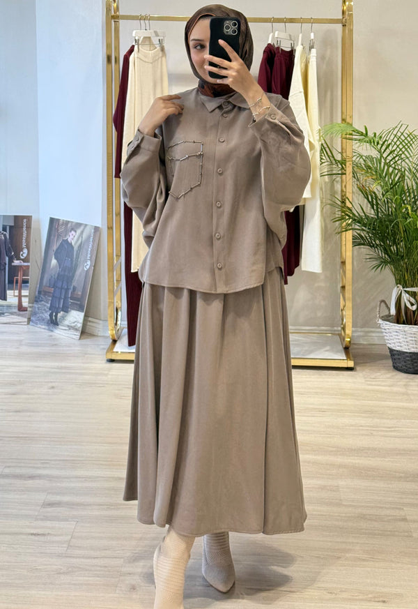 TUNİĞİ BONCUK İŞLEMELİ TAKIM